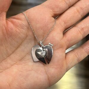 Broken Heart Sterling Silver Necklace with 18” inches chain